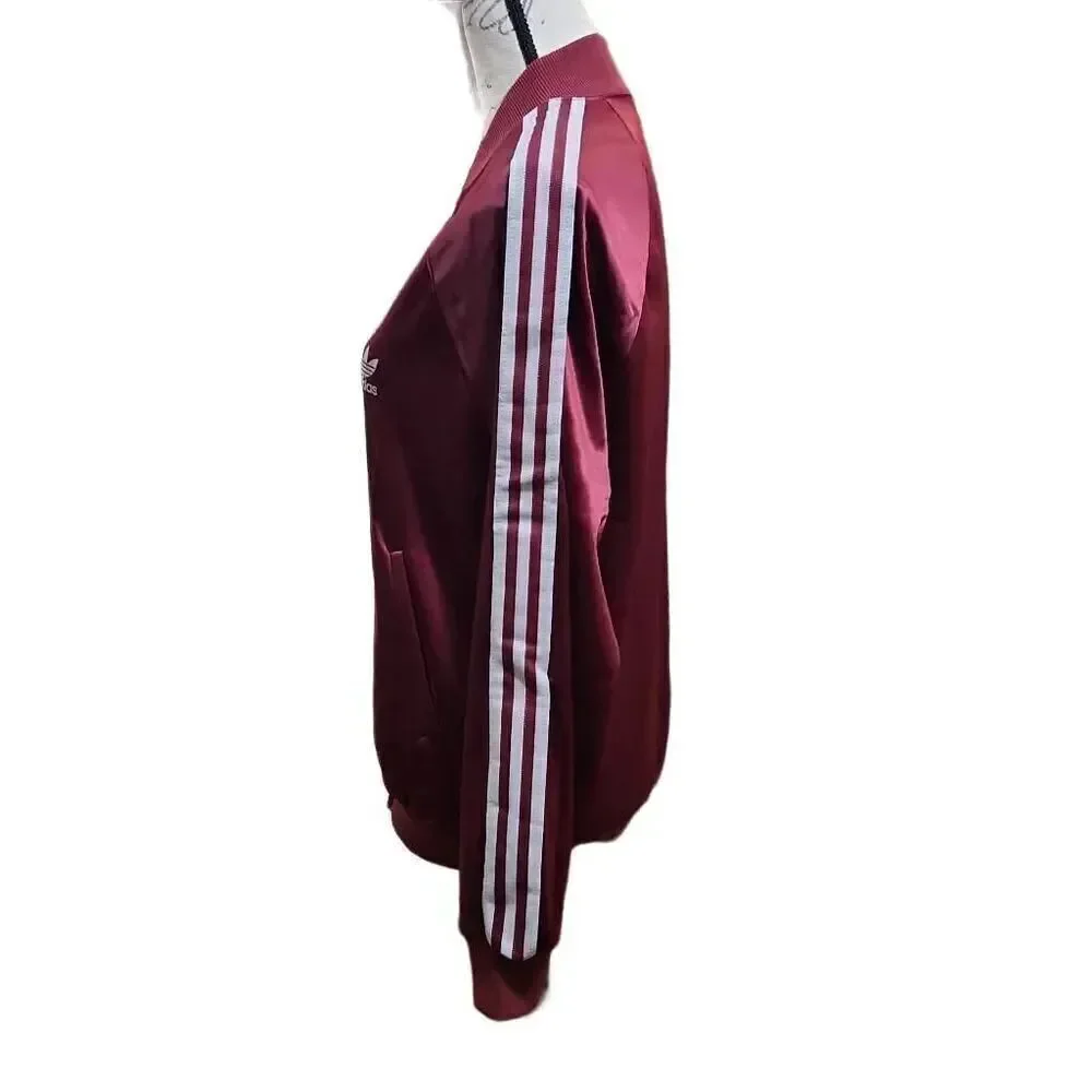 VTG Adidas Unisex Size Medium ATP Keyrolan Crimson Gray 3 Stripes Track Jacket